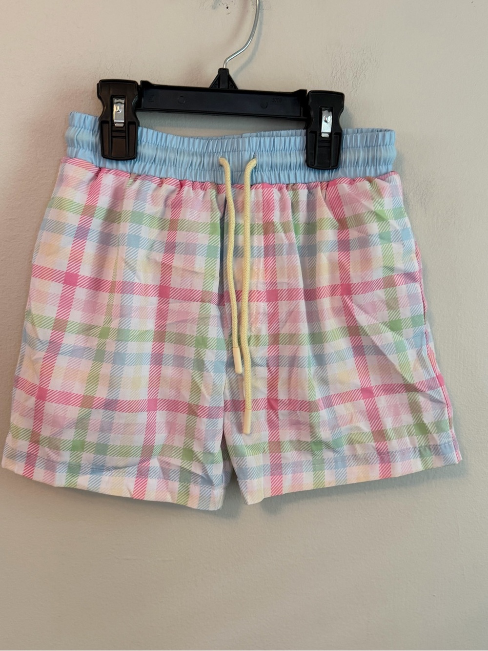 Swoon Baby Pastel Plaid Swim Trunks
